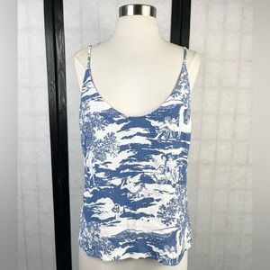 Reformation Blue and White Fitted Camisole